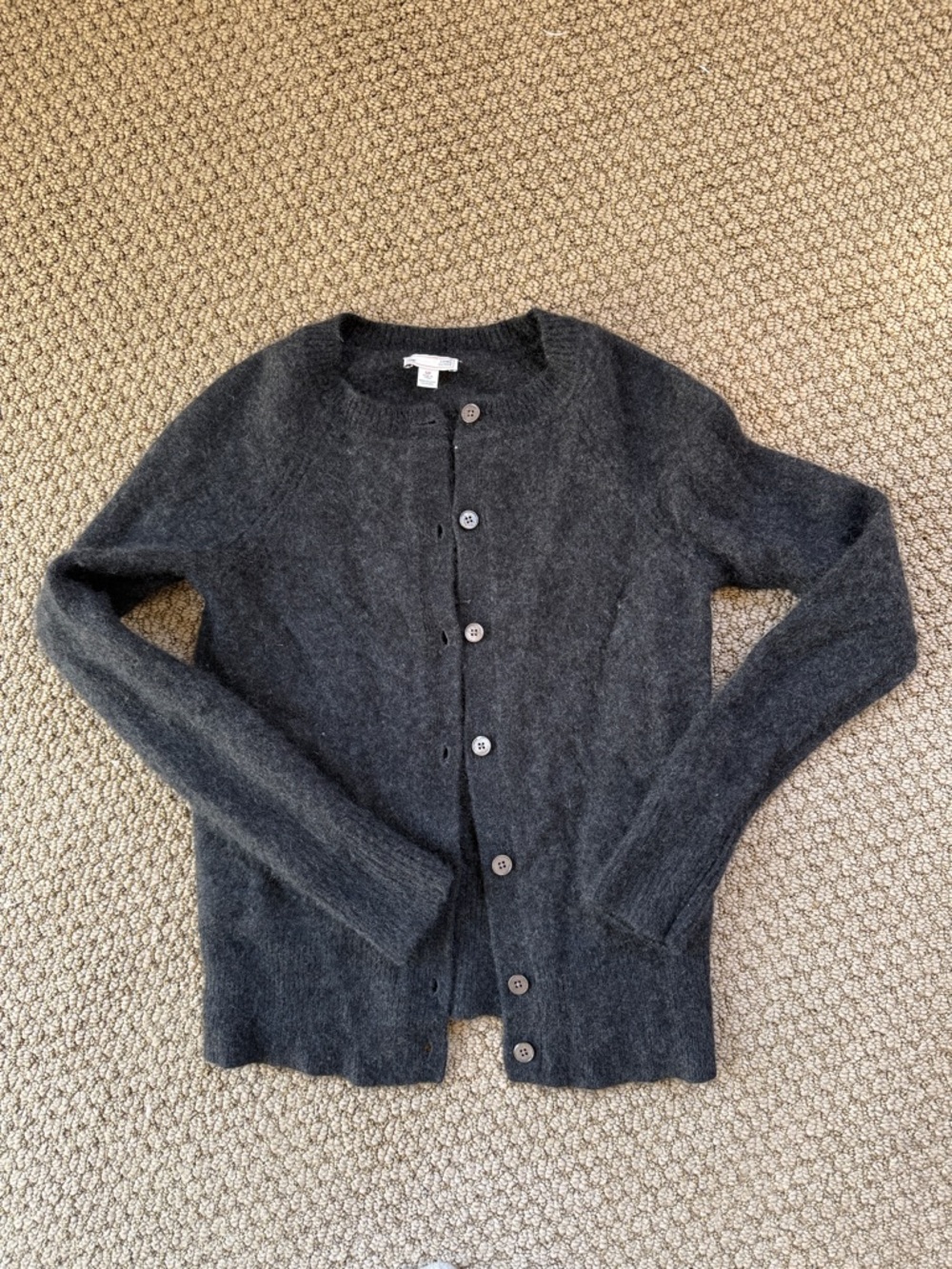 GAP 100% Cashmere Charcoal Gray Button-Front Women's Cardigan Sweater